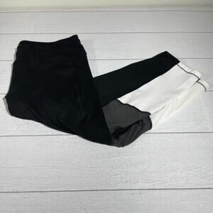Just My Size Black White Mesh Panel Cropped Athletic Leggings Size 1X